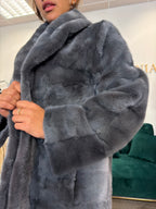 Blue-Grey Dyed Mink Fur Jacket, Medium, German, New