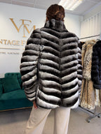 Chinchilla Fur Jacket, Medium, Short, New