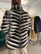 Chinchilla Fur Jacket, Medium, Short, New
