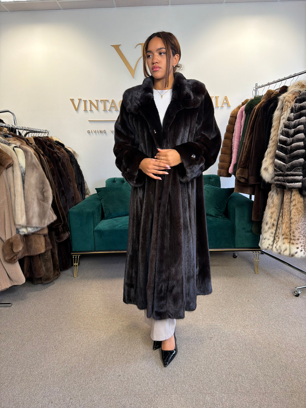 19. Royal SAGA Mink Fur Coat, XXL, Extra Full Length, Supreme