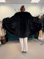 Black Sheared Mink Fur Coat, Swinger, Fits up to 4XL