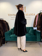 Black Sheared Mink Fur Coat, Swinger, Fits up to 4XL