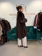 Dark Brown Sheared Mink Fur Coat, Luxury, Fits up to 4XL