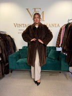 Dark Brown Sheared Mink Fur Coat, XXL, Luxury
