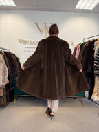 Dark Brown Sheared Mink Fur Coat, XXL, Luxury