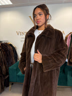 Dark Brown Sheared Mink Fur Coat, XXL, Luxury