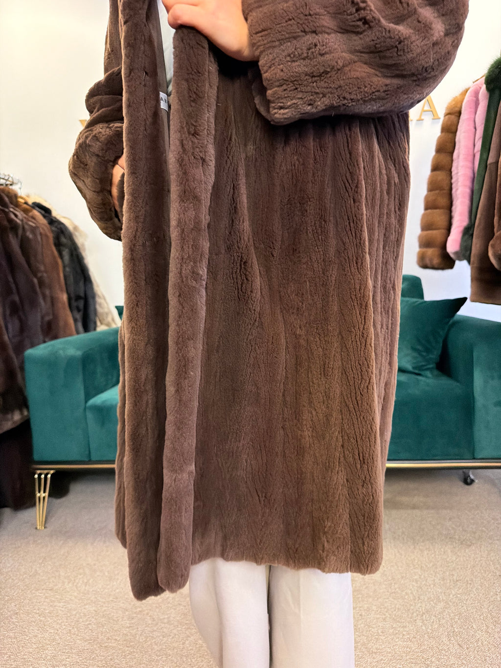 Dark Brown Sheared Mink Fur Coat, XXL, Luxury