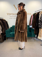 Brown Sheared Beaver Fur Coat, XL, Thick & Warm