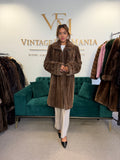 Brown Sheared Mink Fur Coat, XL, WIEN, Luxury
