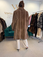 Brown Sheared Mink Fur Coat, XL, WIEN, Luxury