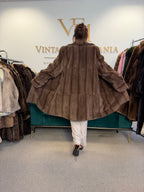 Brown Sheared Mink Fur Coat, XL, WIEN, Luxury