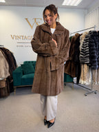 Brown Sheared Mink Fur Coat, XL, WIEN, Luxury