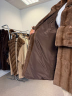 Brown Sheared Mink Fur Coat, XL, WIEN, Luxury