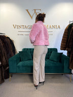 Short Pink Dyed Mink Fur Jacket, Medium, New