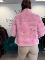 Pink Dyed Mink Fur Jacket, Medium, New
