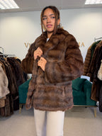 Dark Brown Feh Fur Jacket, Medium, Super Soft