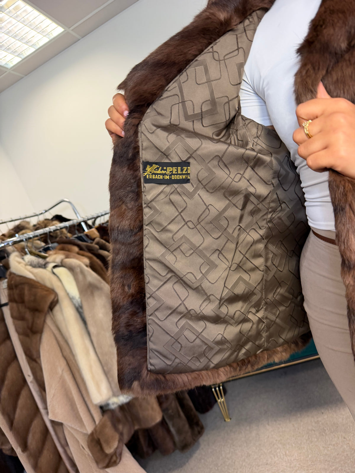 Dark Brown Feh Fur Jacket, Medium, Super Soft
