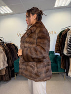 Dark Brown Feh Fur Jacket, Medium, Super Soft