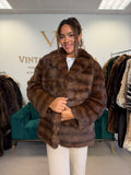 Dark Brown Feh Fur Jacket, Medium, Super Soft