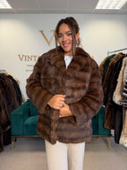 Dark Brown Feh Fur Jacket, Medium, Super Soft
