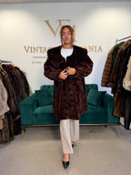 Red Sheared Mink Fur Coat, Swinger, Rosenberger, Fits up to 5XL
