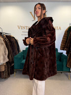 Red Sheared Mink Fur Coat, Swinger, Rosenberger, Fits up to 5XL