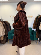 Red Sheared Mink Fur Coat, Swinger, Rosenberger, Fits up to 5XL