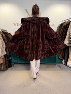 Red Sheared Mink Fur Coat, Swinger, Rosenberger, Fits up to 5XL