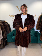 Red Sheared Mink Fur Coat, Swinger, Rosenberger, Fits up to 5XL