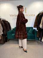 Red Sheared Mink Fur Coat, Swinger, Fits up to 4XL