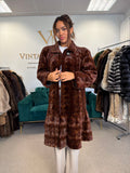 Red Sheared Mink Fur Coat, Swinger, Fits up to 4XL