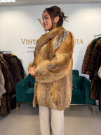 Red Fox Fur Jacket, Medium, Fluffy & Soft