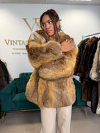 Red Fox Fur Jacket, Medium, Fluffy & Soft