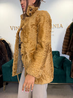 Golden Astrakhan Lamb Nappa Jacket, Medium, Designer