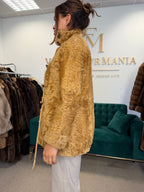 Golden Astrakhan Lamb Nappa Jacket, Medium, Designer