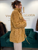 Golden Astrakhan Lamb Nappa Jacket, Medium, Designer