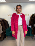 Pink Rabbit Fur Jacket, Small, Light