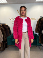Pink Rabbit Fur Jacket, Small, Light