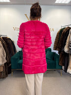 Pink Rabbit Fur Jacket, Small, Light