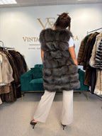 Dark Khaki Green Dyed Fox Fur Jacket, Fits S-M, New