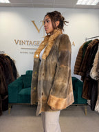 Sheared Feh Fur Jacket, Medium, Reversible, New