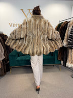 Coyote Fur Jacket with Leather, XXL