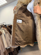 Coyote Fur Jacket with Leather, XXL