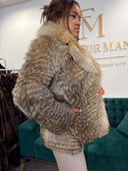 Coyote Fur Jacket, Medium, Trimmed