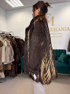 Sheared Beaver Fur Coat with Fitch, 5XL