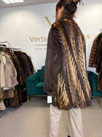 Sheared Beaver Fur Coat with Fitch, 5XL