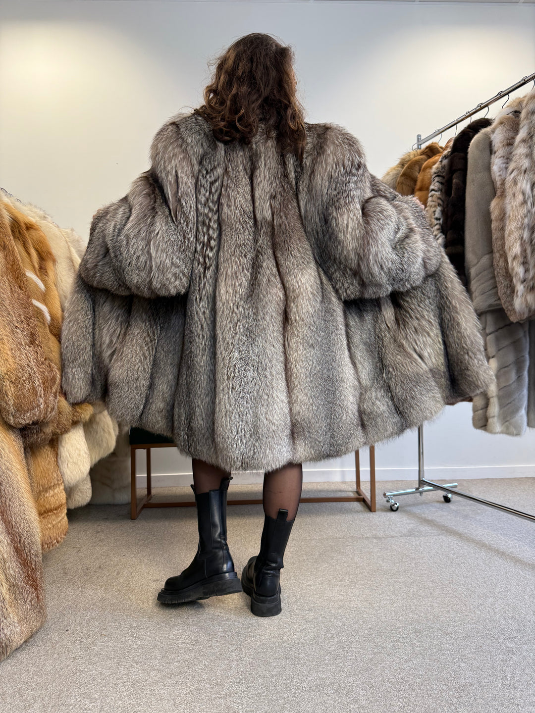 Crystal Fox Fur Coat - Size 3XL