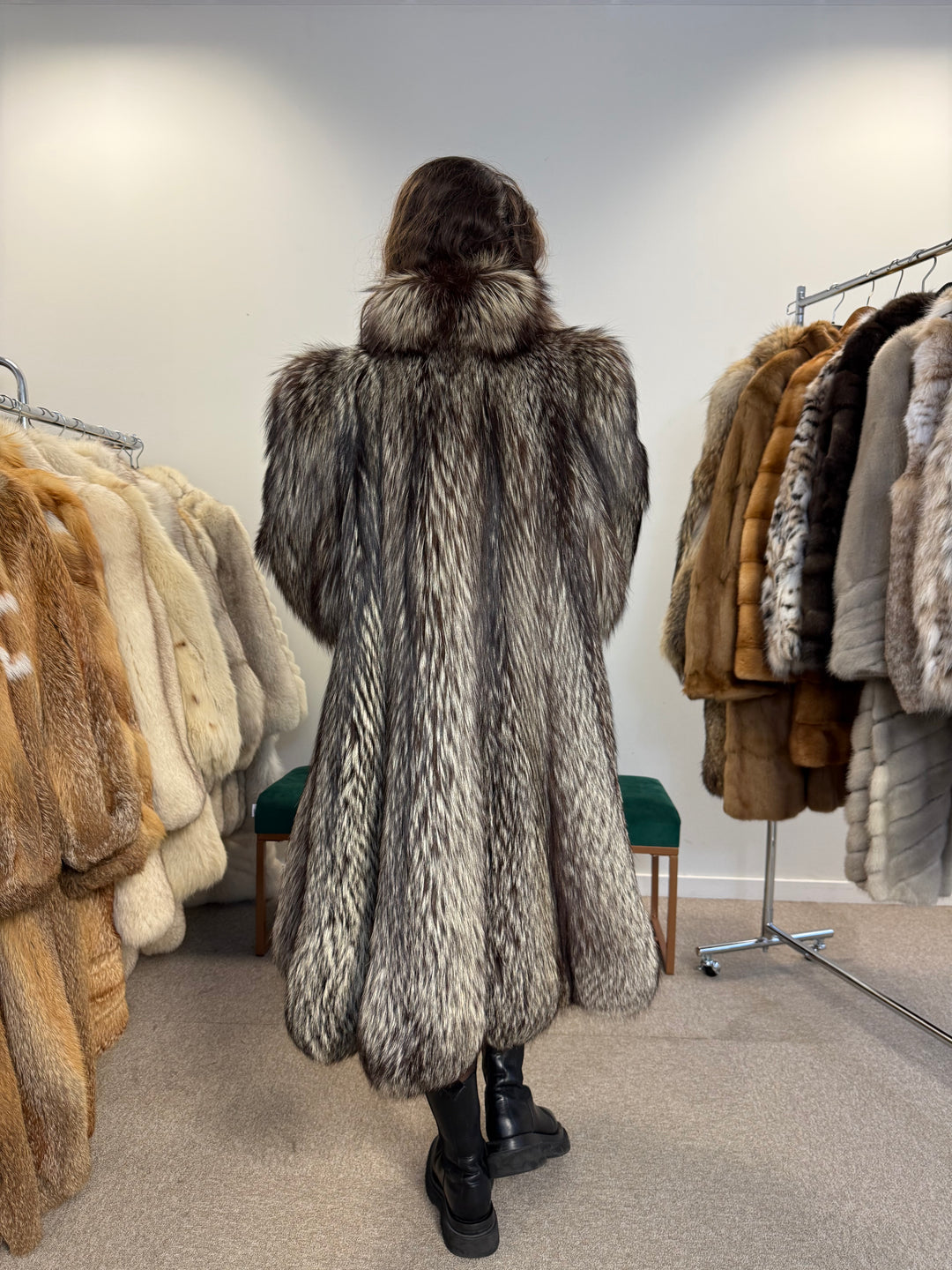 Silver fox luxury fluffy rare design,  XXL Size