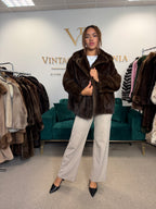 Brown Mink Fur Jacket, Large