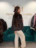Brown Mink Fur Jacket, Large